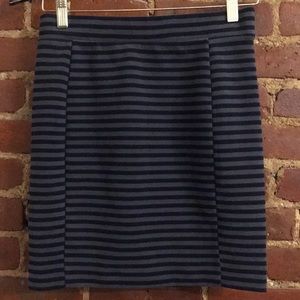 Grey and navy striped skirt from Madewell